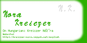 nora kreiczer business card